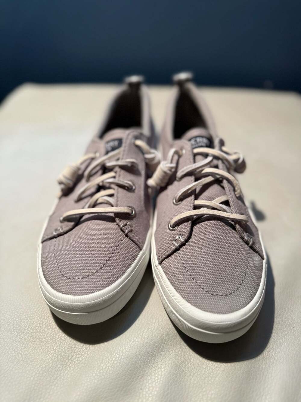 Sperry Women's Crest Vibe Lace Up Sneakers Size 7 Grey Canvas